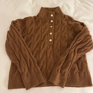 NWT Splendid x @cellajaneblog Cable Half Placket Sweater | Large